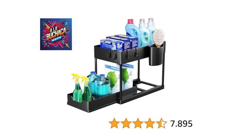 Maximiza el espacio en tu mueble bajo fregadero con este estante organizador