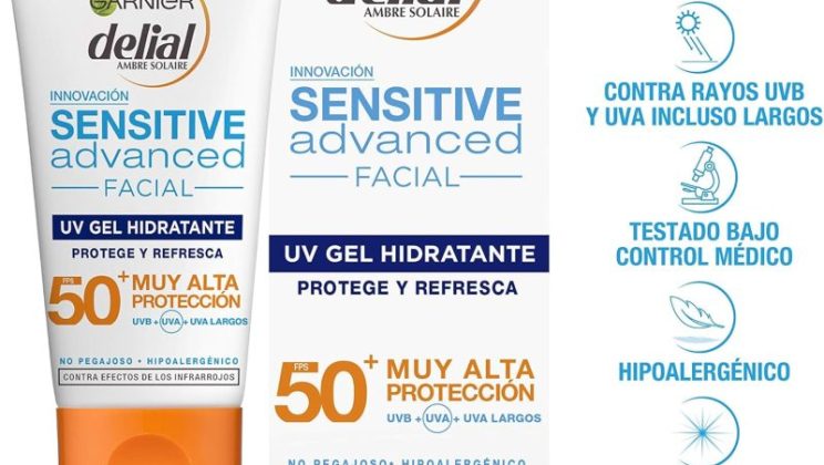 Descubre la fórmula avanzada de Garnier Delial Sensitive Advanced: Protector Solar Facial con SPF 50+ propiedades hidratantes