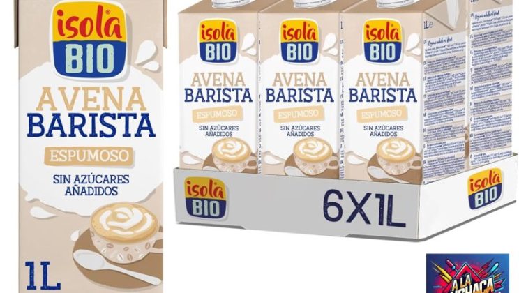 Conoce la versatilidad y sabor de la bebida de avena barista de ISOLA BIO en su conveniente pack de 6 unidades de 1L