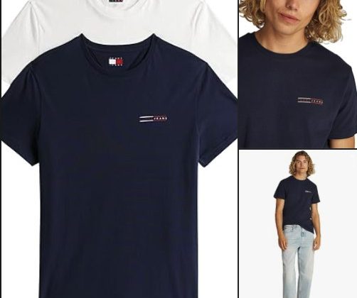Descubre la comodidad y estilo de las camisetas Tommy Jeans S/S para hombre en un pack de 2