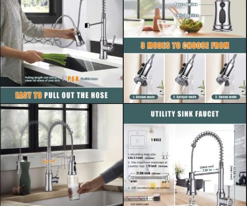 Descubre la versatilidad del Grifo Cocina Cromo: 3 modos de rociado y giro de 360° para una experiencia de lavado única