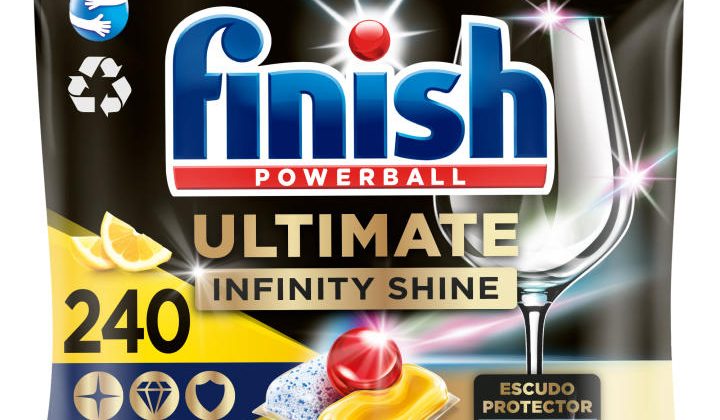 240 pastillas de limpieza total: conoce el formato 3×80 de Finish Powerball Ultimate Infinity Shine Limón 🔻– 51 %