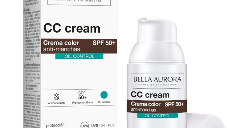 Descubre los beneficios del CC Cream BELLA AURORA Antimanchas Oil Control SPF50+ de Bella Aurora para una piel radiante y protegida 🔻– 44 %