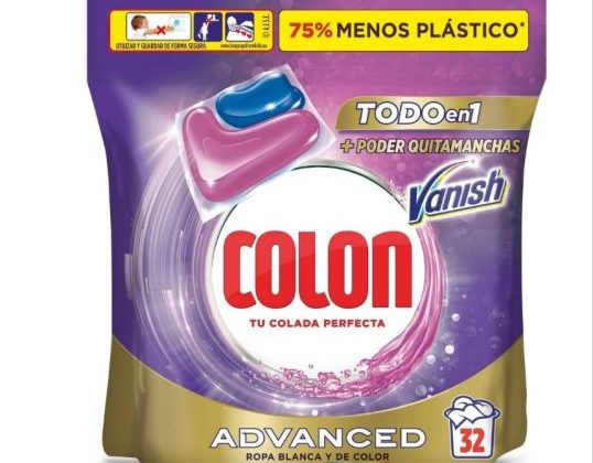 Limpieza profunda y fácil con Colon Detergente Capsulas Azul de 32 unidades