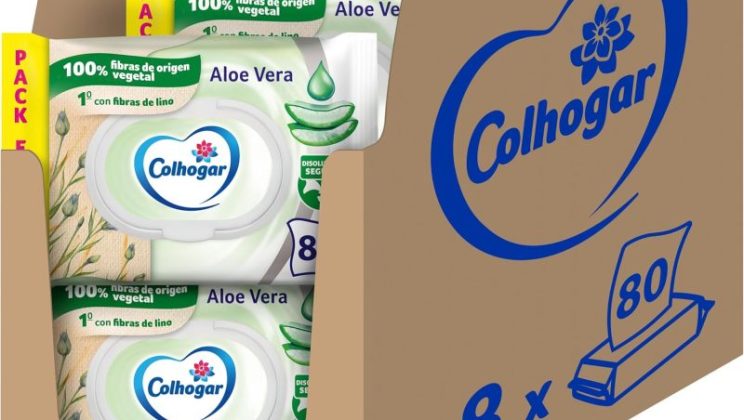 🎈¡SUAVIDAD Y FRESCURA EN CADA PASO! 🔻–33 % 🍃💧🧻 Colhogar Aloe Pack 8×80 – Papel higiénico húmedo desechable
