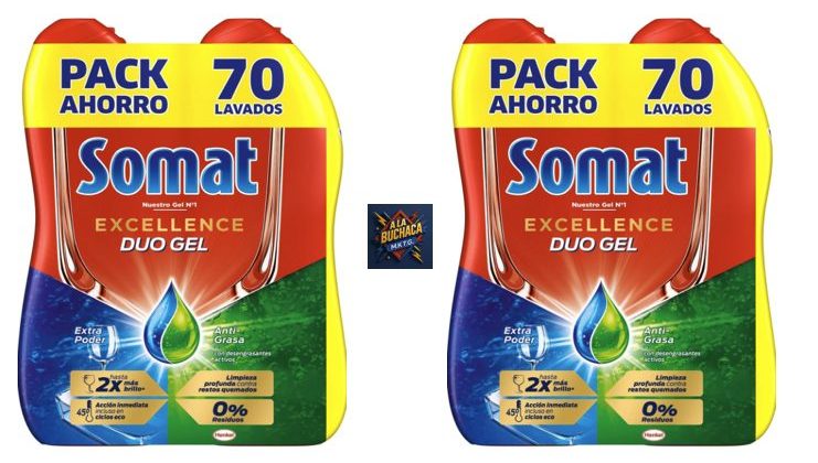 🍽️✨ BRILLO Y LIMPIEZA 🔻2ª UNIDAD -70 % 💦🌿💥 Somat Excellence Gel Anti-Grasa (70 lavados)