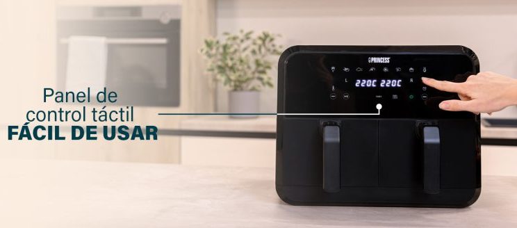 🍟⚡ FREIDORA DE AIRE PRINCESS DOBLE CESTA –🔻-46 % con su dos cestas y 8 L de capacidad en Total para preparar menús completos