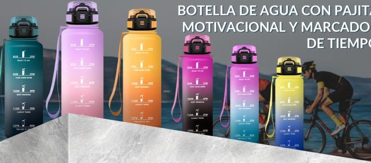 🎈 HoneyHolly Botella de Agua 1 L con pajita 🔻–42 %