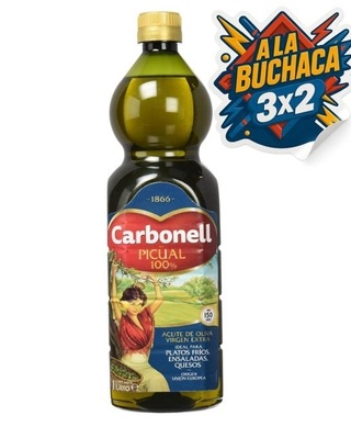 OFERTÓN 3×2 Aceite de Oliva Virgen Extra Carbonell Picual 1L COMPRANDO ¡3 botellas SALE LA UNIDAD por 4,75 €/und.