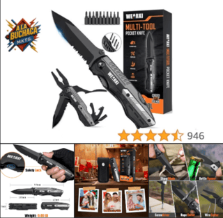 🎯 WEARXI Navaja Multiusos Hombre 🔻–50 % Ahora por 🛠️9,94 € + CÓDIGO