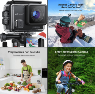 🎁 ESPECIAL CYBER MONDAY Cámara Deportiva Surfola 4K + Accesorios 🔻–41 % Ahora por 📸35,14€ con CÓDIGO