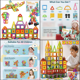 🎁 ESPECIAL JUGUETES PARA NAVIDAD 98 Piezas Magnéticas Construcción Niños 🔻–21 % Ahora por 🧲17,36 € con CUPÓN y con CÓDIGO