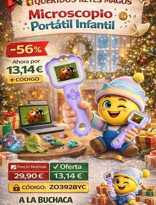 🎁 QUERIDOS REYES MAGOS Microscopio Portátil Infantil 🔻 –56 % Ahora por 🔬13,14 € + CÓDIGO
