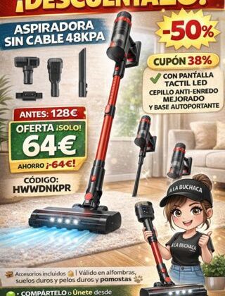 🎈 DESCUENTAZO Aspiradora sin Cable 48KPA 🔻–50 % por 🧽64,00€ con el CUPÓN y con el CÓDIGO