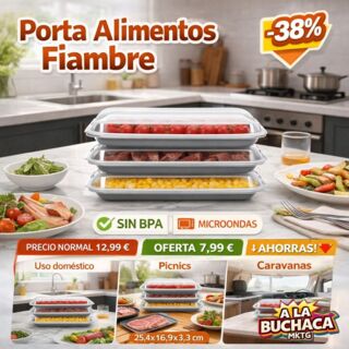 🎯 Porta Alimentos Fiambre 🔻–38 % por 🍱7,99 €